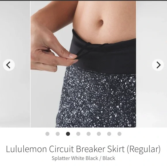 Lululemon Circuit Breaker Skirt (Regular)
Splatter White Black / Black Size 10 - Picture 16 of 16